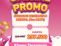 ????MEMPERINGATI HARI KARTINI: Promo Spesial Skrining Kesehatan Mental untuk Perempuan????  Diskon 15% untuk Skrining Kesehatan Mental (Tes MMPI) ???? Hanya berlaku tanggal 21 – 22 April 2026 saja ya! ???? Khusus untuk perempuan ???? Waktu terbatas — jang